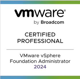 VMware by Broadcom Certified Professional badge, VMware vSphere Foundation Administrator 2024